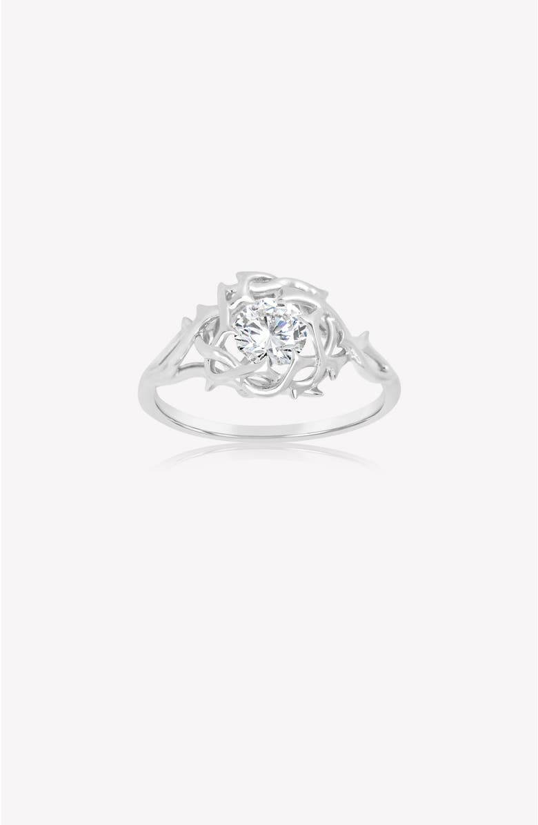 Rizen Jewelry Crown of Thorns Statement Ring, Main, color, Sterling Silver