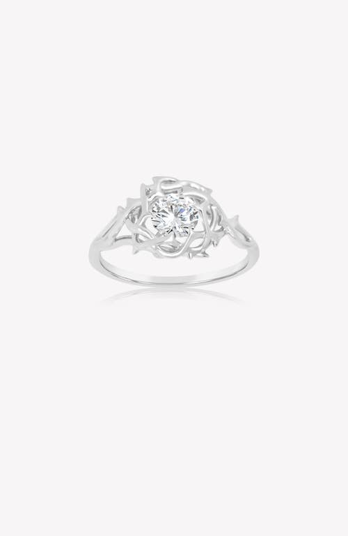 Rizen Jewelry Crown Of Thorns Statement Ring In Silver