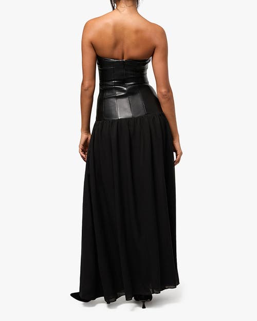 Weworewhat Strapless Corset Gown In Black