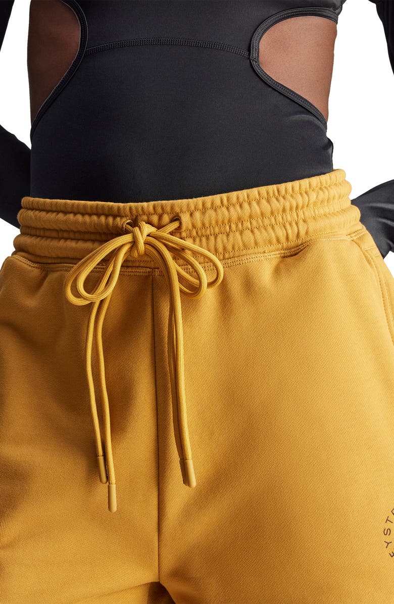adidas by Stella McCartney TrueCasuals Organic Cotton Drawstring Sweat Shorts, Alternate, color, Dessert Dune