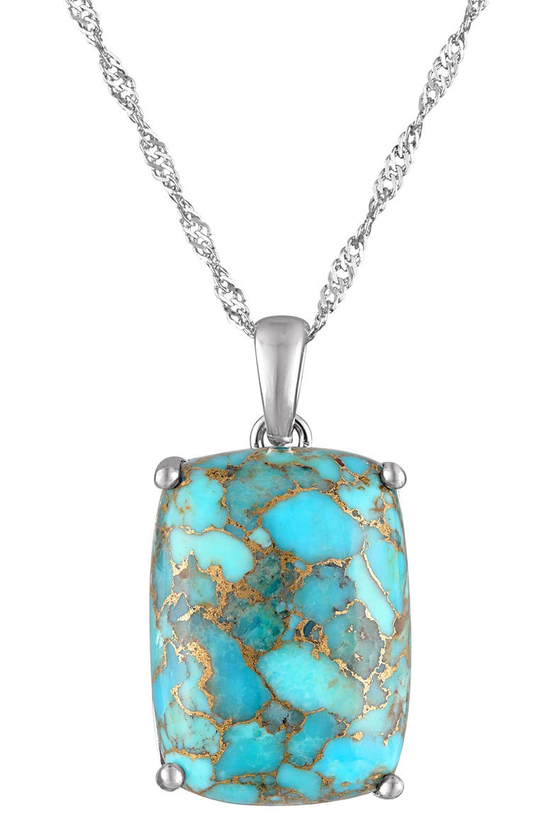Turquoise Pendant Necklace, Main, color, WHITE