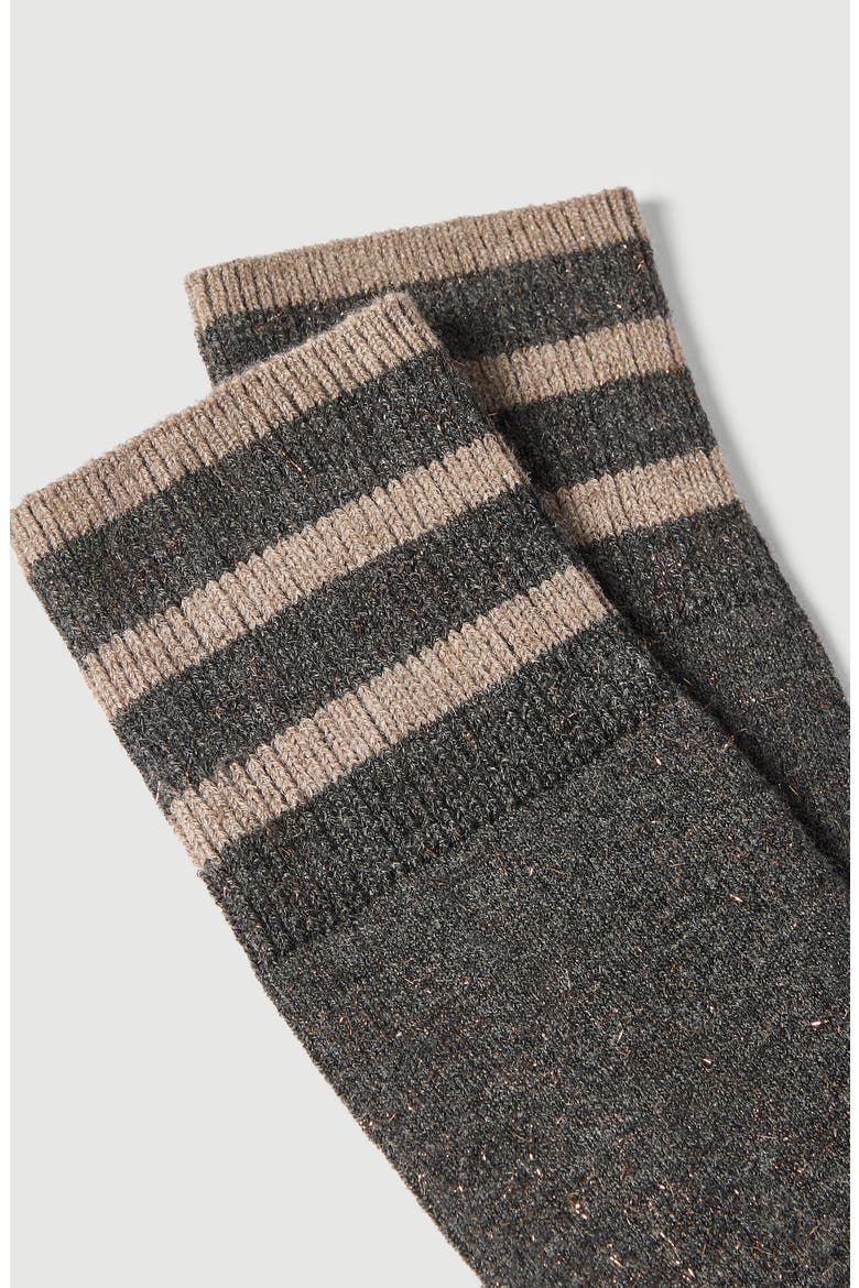 Sparkling cashmere knit socks, Alternate, color, Dark Grey