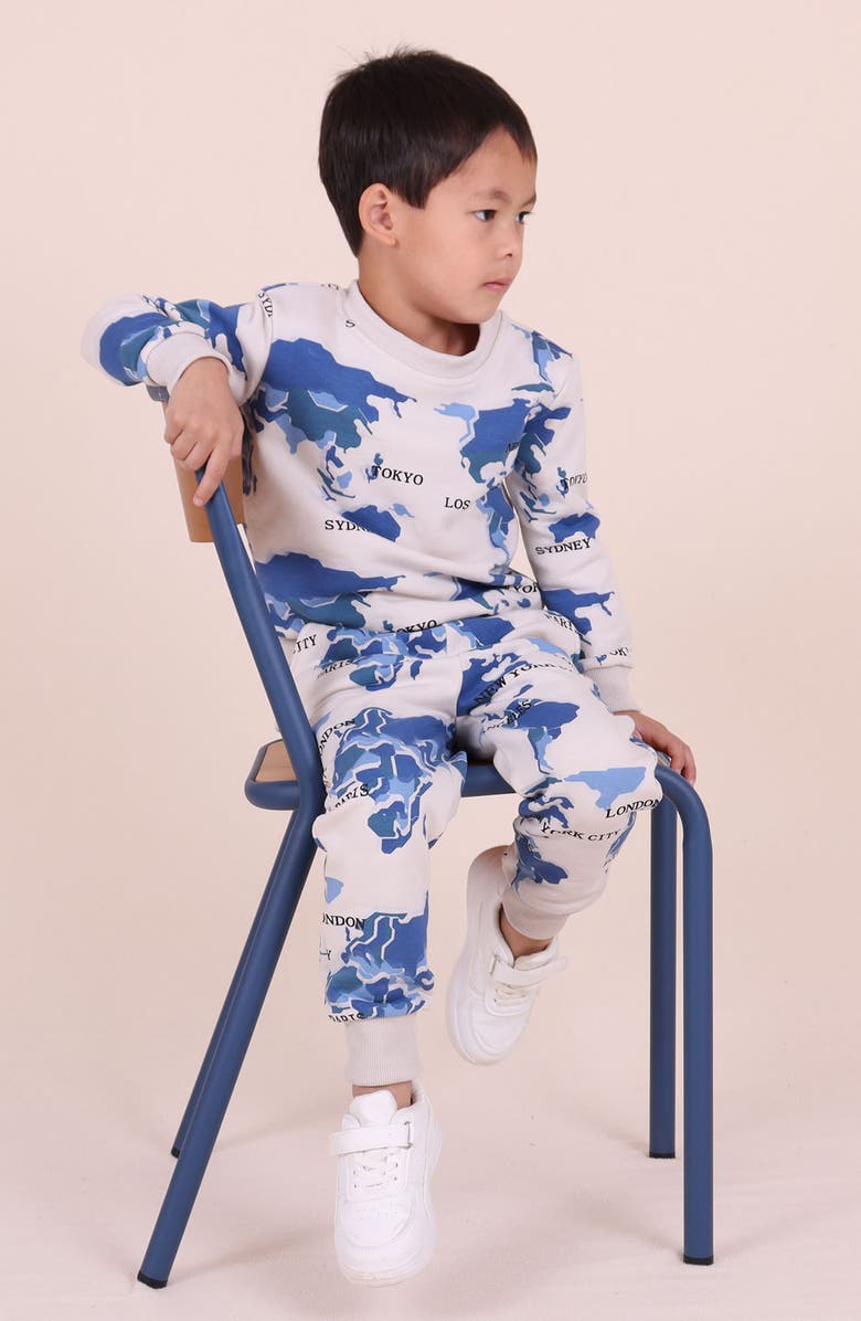 TINY TRIBE Kids' World Tour Cotton Joggers, Alternate, color, Grey