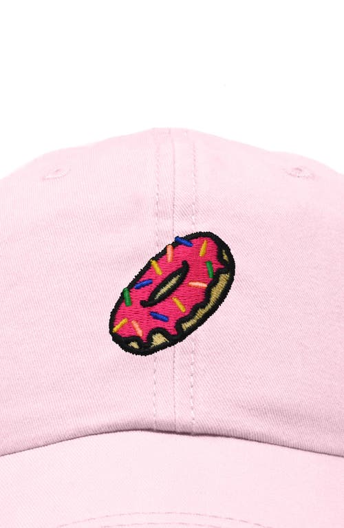 Dalix Donut Embroidered Adjustable Cap In Washed Pink