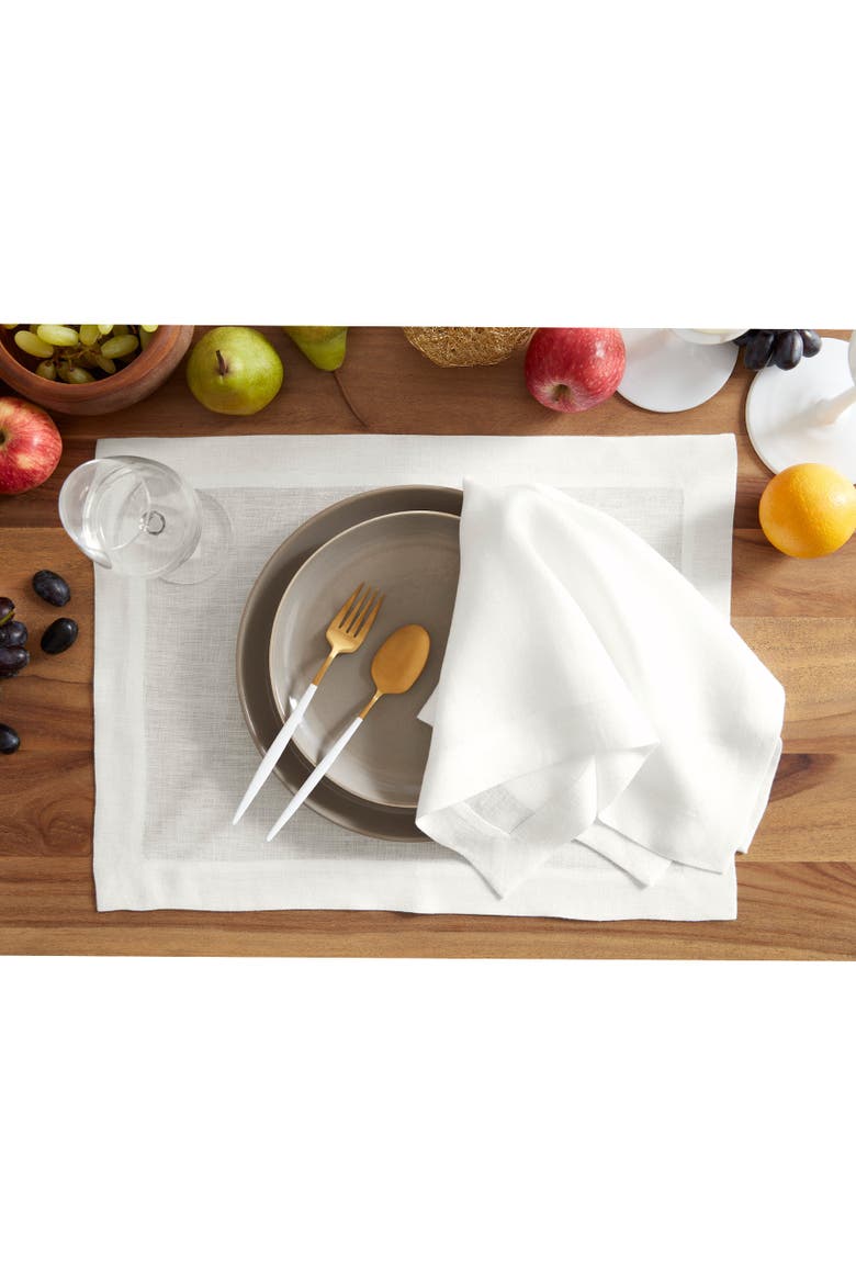 Linen Dinner Napkins Set of 4, 20 x 20" - Sonoma, Alternate, color, White
