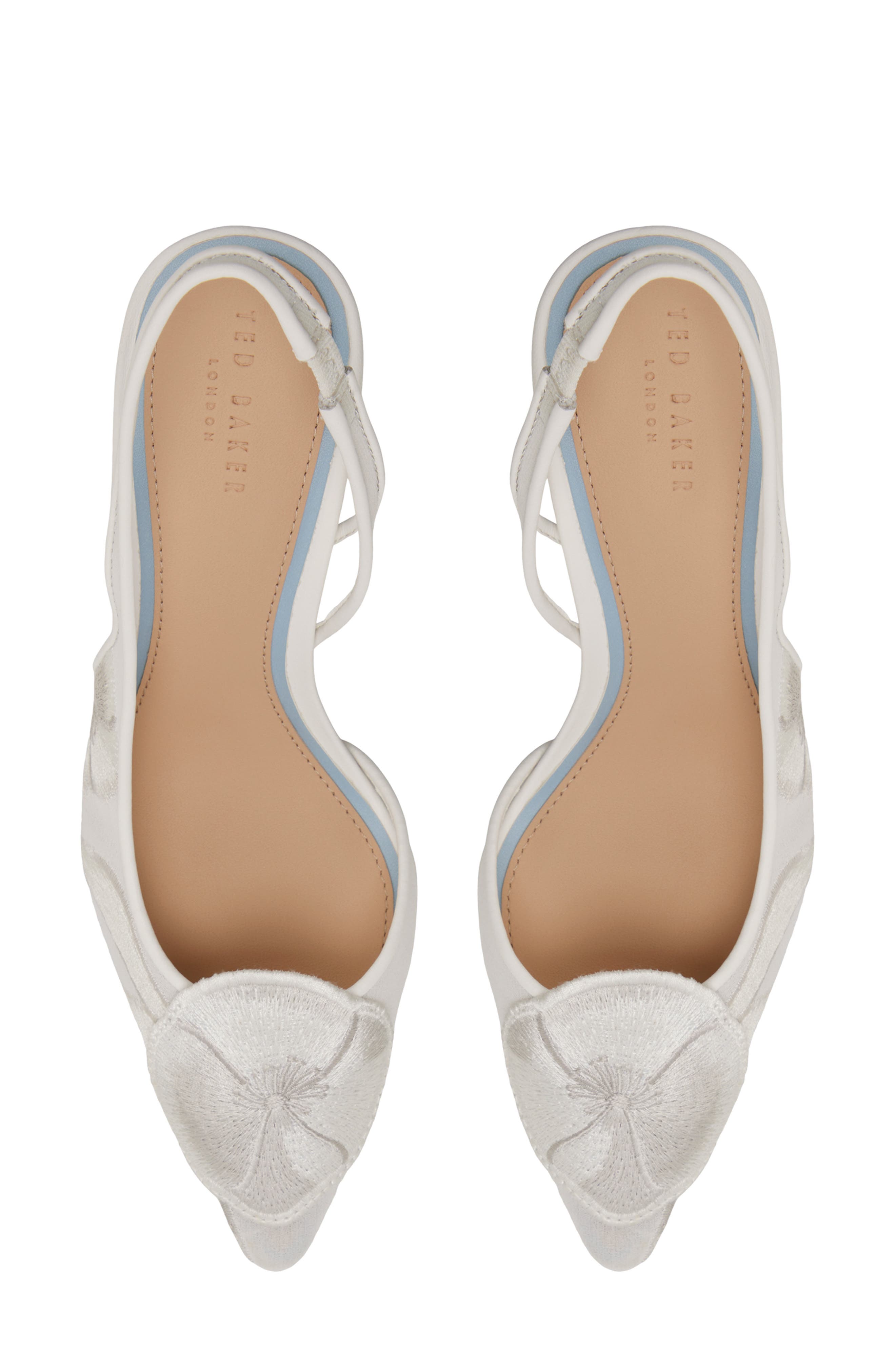 Ted Baker Ari Slingback Pointed Toe Pump, Alternate, color, White