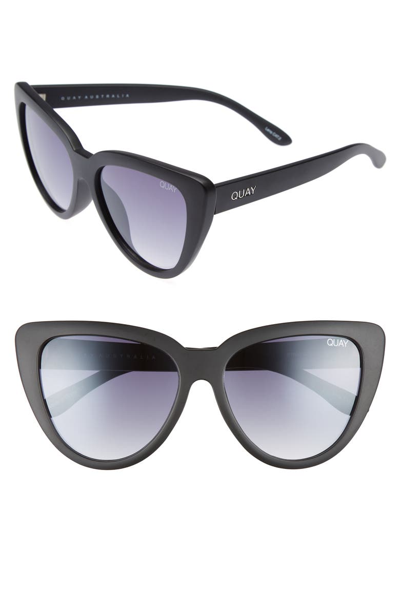 Australia Stray Cat 58mm Mirrored Cat Eye Sunglasses, Main, color, BLACK SMOKE