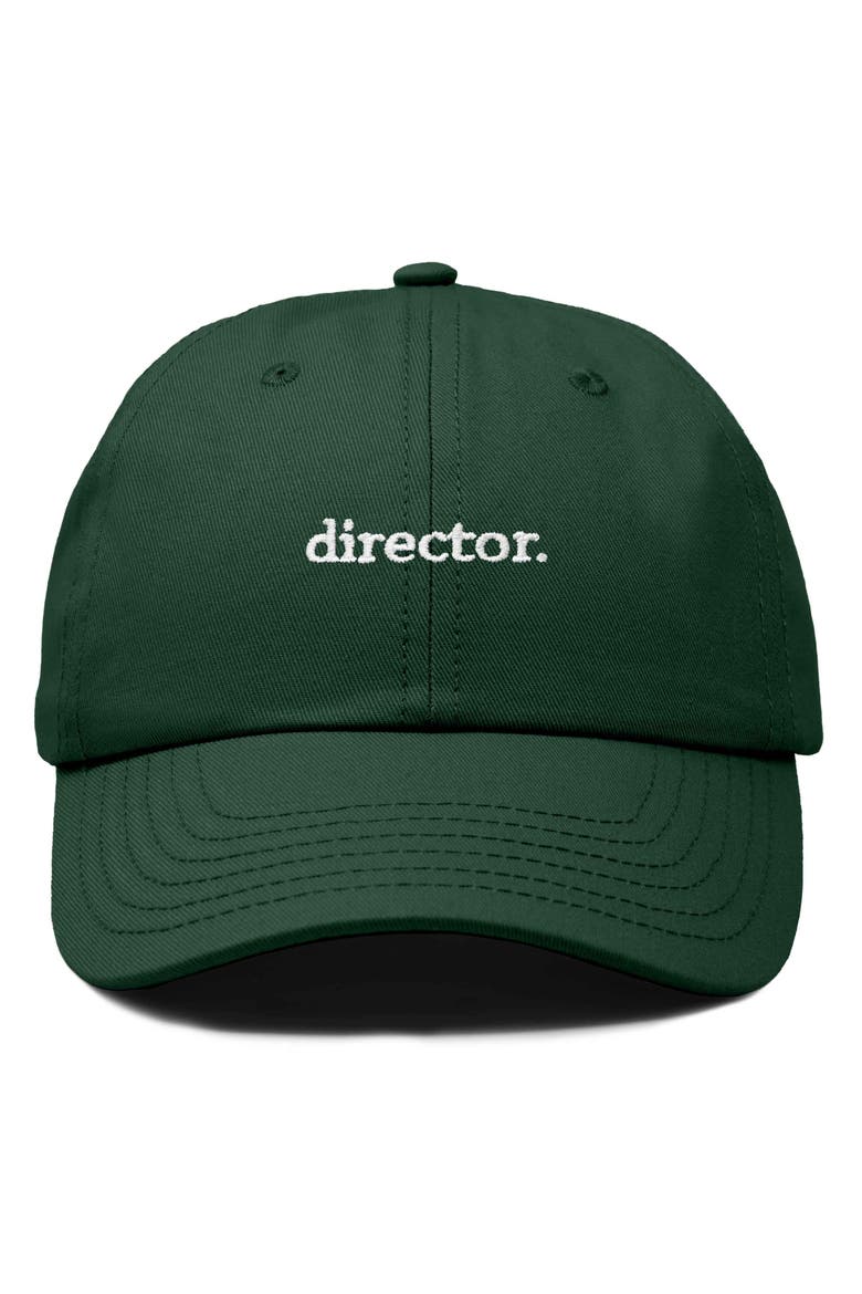 Director Embroidered Low Crown Cap, Main, color, Dark Green