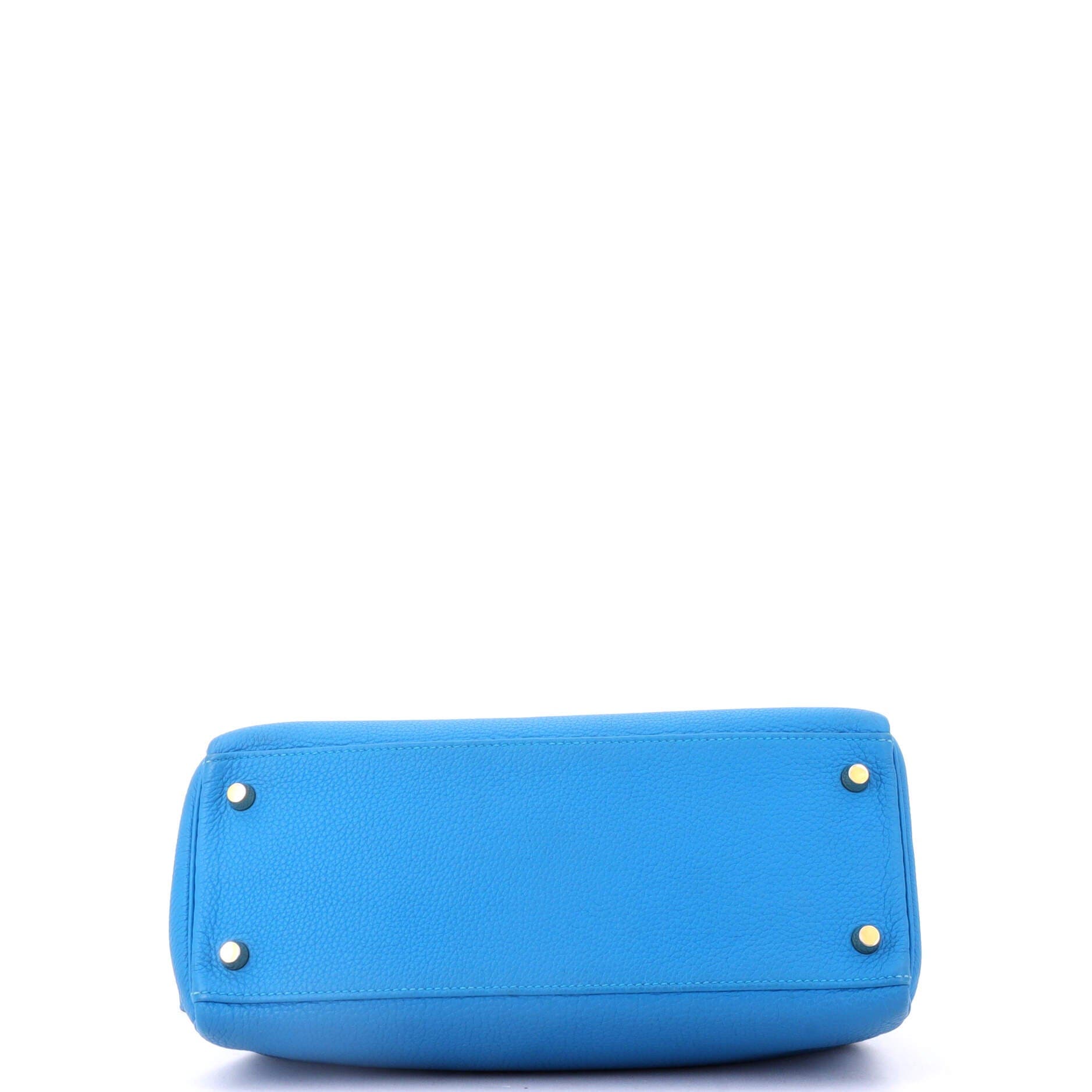 Pre-Owned Hermes Kelly Handbag Blue Togo with Gold Hardware 28, Alternate, color, Bleu Zanzibar