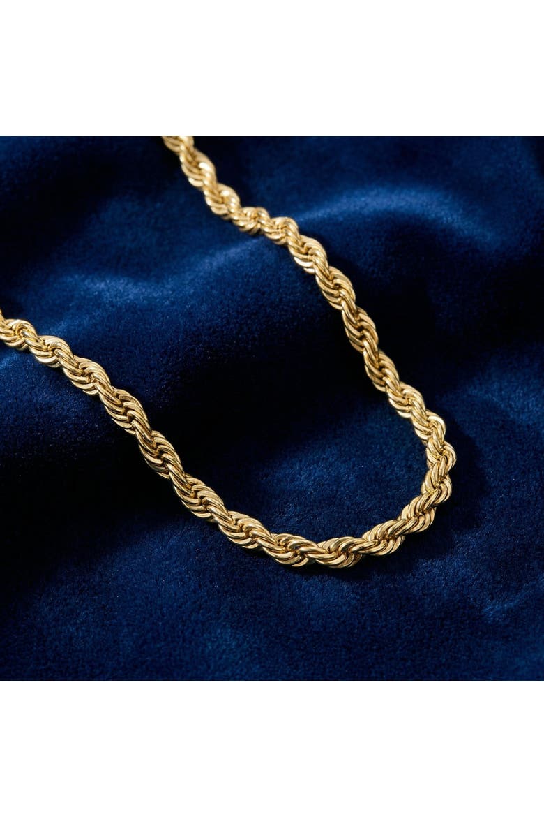 Yellow 14KT Gold Filled Men's 4.2mm Rope Chain Necklace, Alternate, color, 14k Yellow Gold