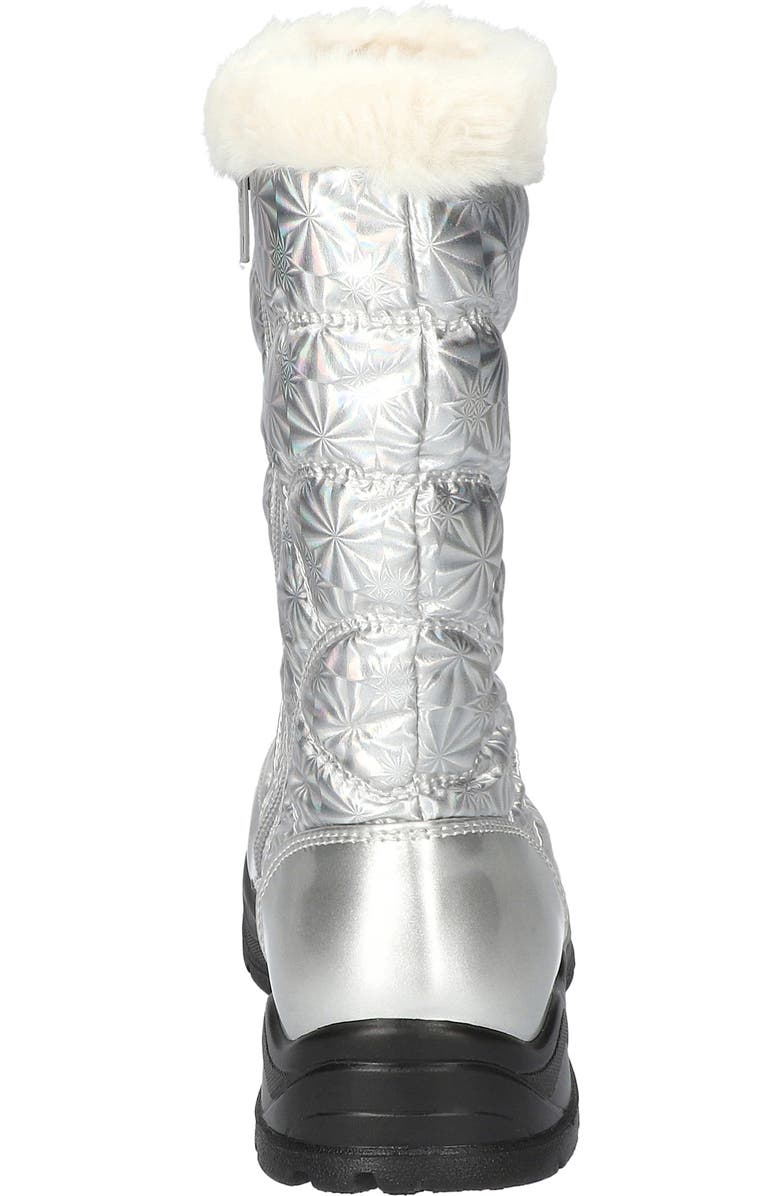 EASY STREET Cuddle Faux Fur Waterproof Boot, Alternate, color, Silver Patent- Nylon-Lined