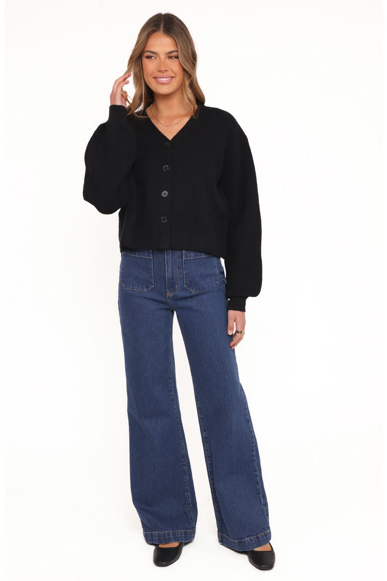 Sybil V-Neck Cardigan, Alternate, color, BLACK
