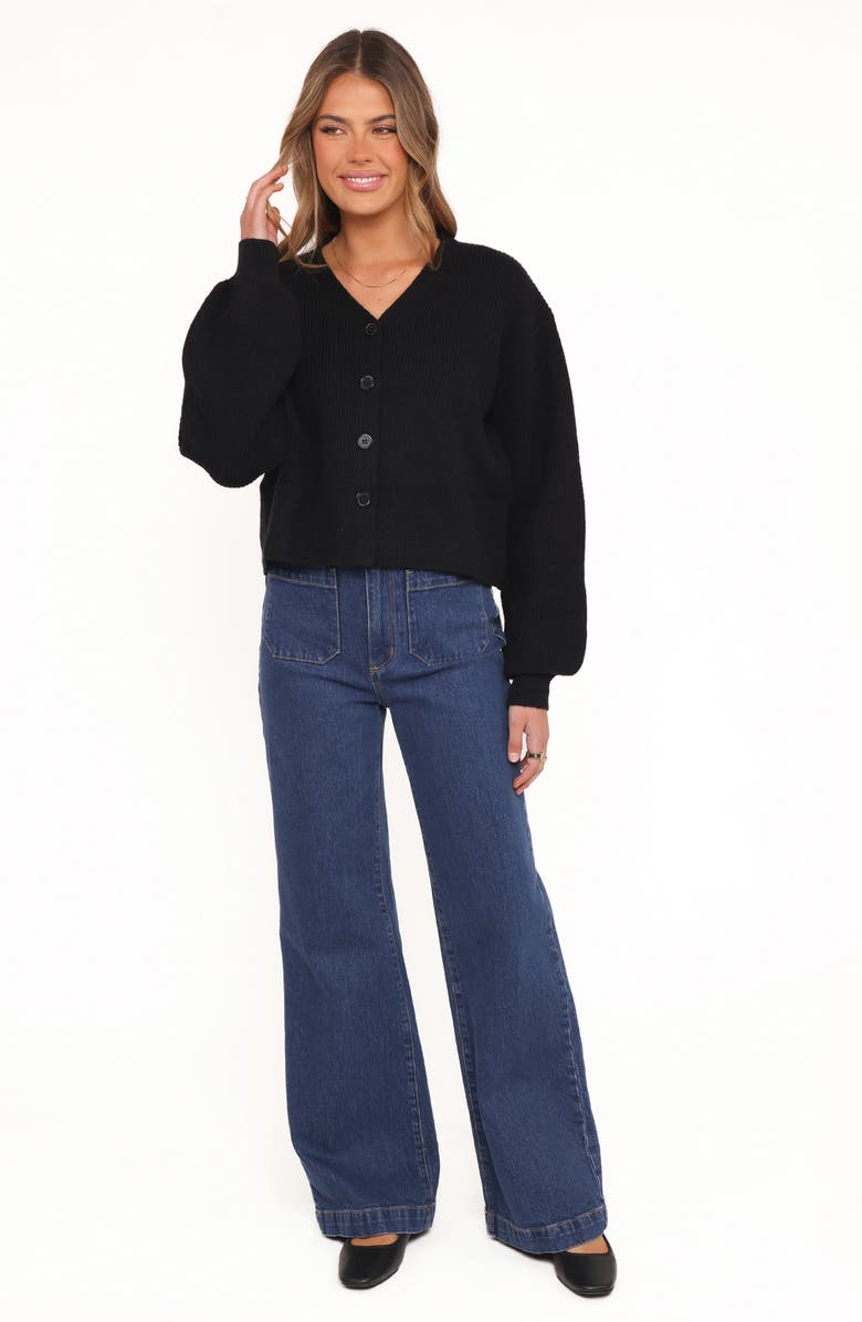 Petal & Pup Sybil V-Neck Cardigan, Alternate, color, Black