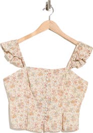 PAIGE Luce Floral Cotton Blend Crop Top