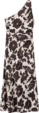 MANGO Asymmetric Floral Print Maxi Dress