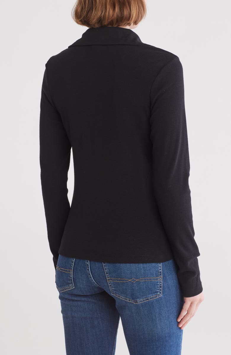 Melrose and Market Knit Polo Top, Alternate, color, Black