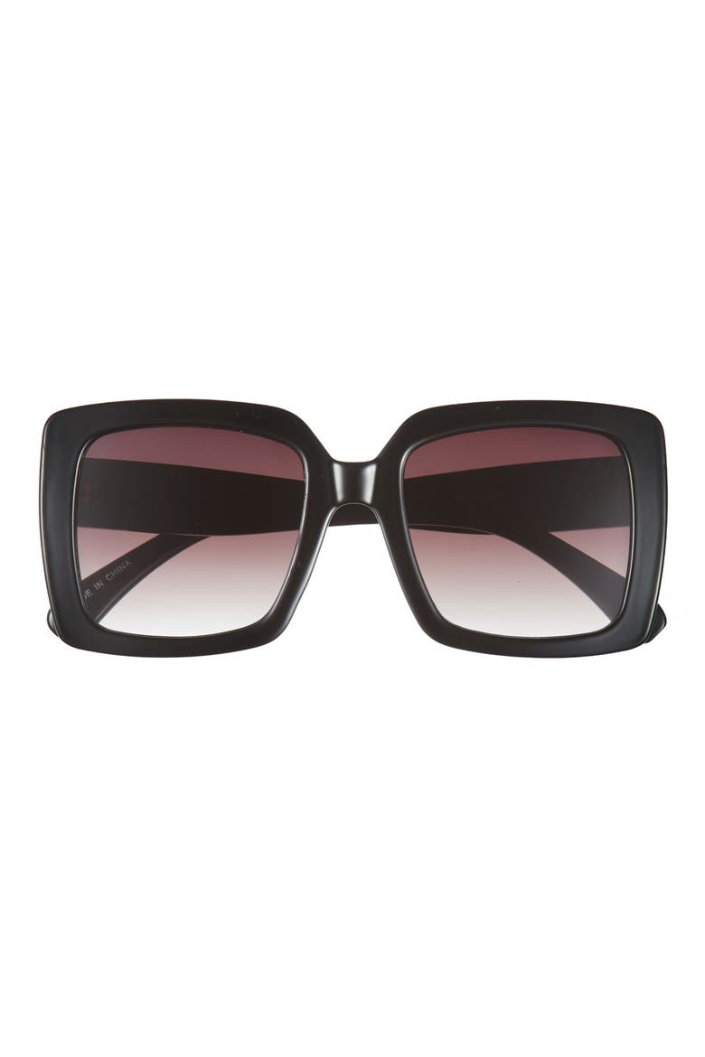 Oversize Classic Square Sunglasses, Main, color, BLACK