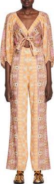 SANDRO Dieppe Floral Linen Blend Jumpsuit
