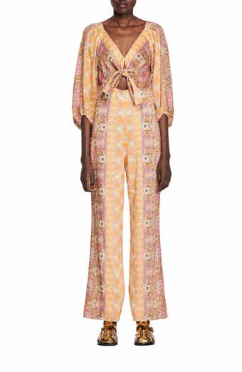 SANDRO Dieppe Floral Linen Blend Jumpsuit
