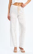 Miss Circle Raina Cotton Eyelet Straight Pants