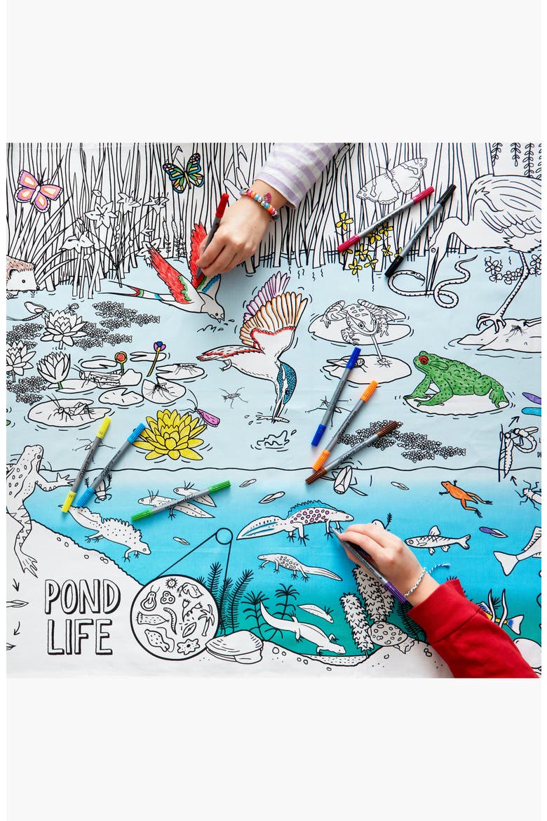 Nature & Wildlife Pond Adventure Tablecloth, Alternate, color, Pond Adventure