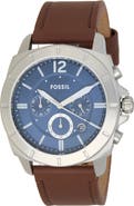 Fossil Privateer Chronograph Brown Leather Watch