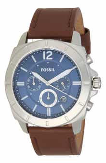 Fossil Privateer Chronograph Brown Leather Watch