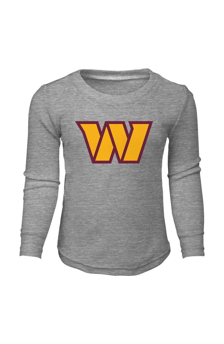 Outerstuff Toddler Heathered Gray Washington Commanders Long Sleeve T-Shirt & Pants Sleep Set, Alternate, color, Heather Gray