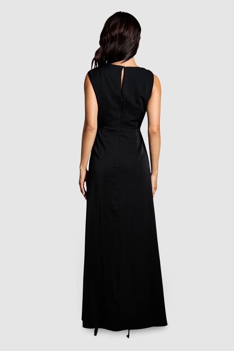 Ruched Side Split Maxi Dress, Alternate, color, Black