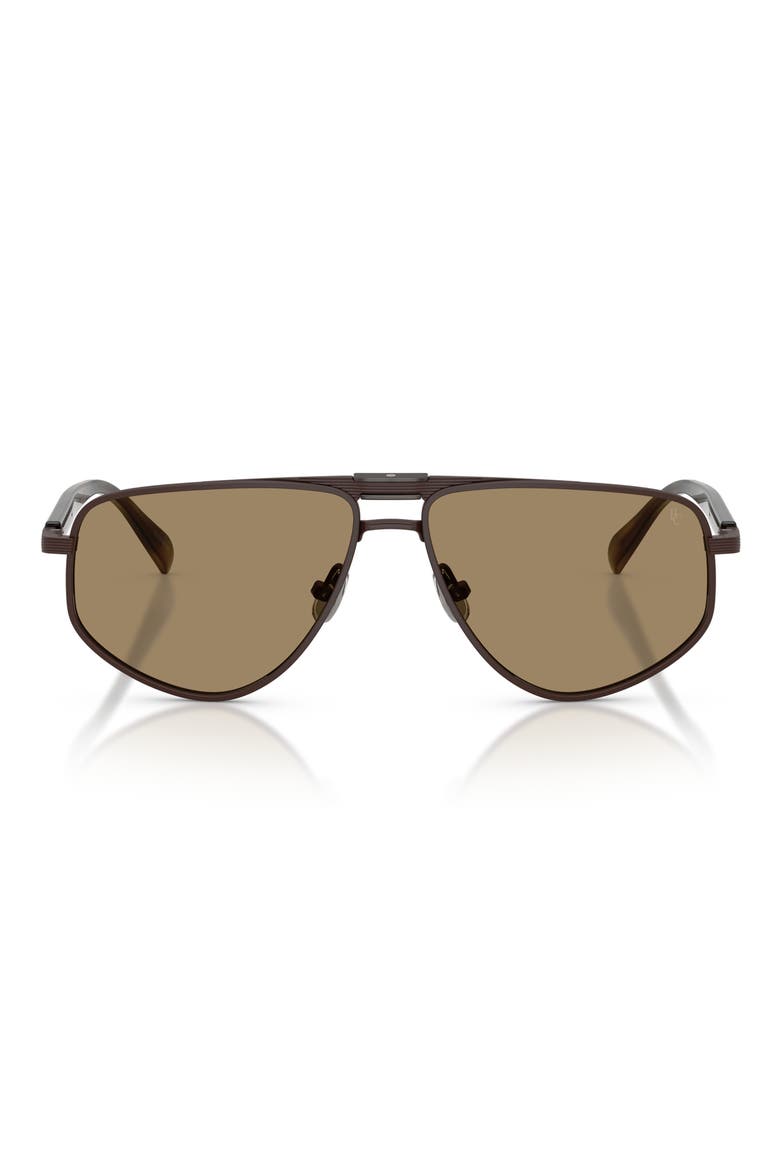 58mm Geometric Pilot Sunglasses, Main, color, MATTE CHOCOLATE
