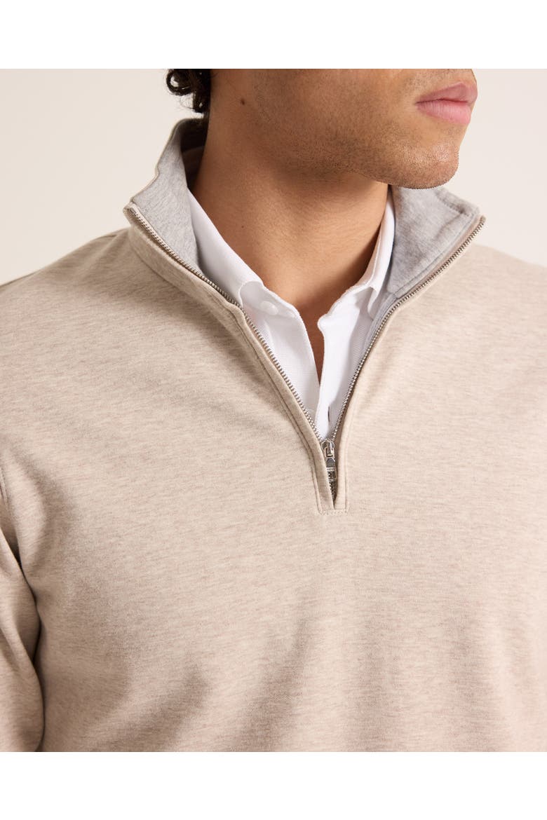 Isar Cashmere Classic Fit Cashmere Blend Half Zip, Alternate, color, BISCUIT MELANGE