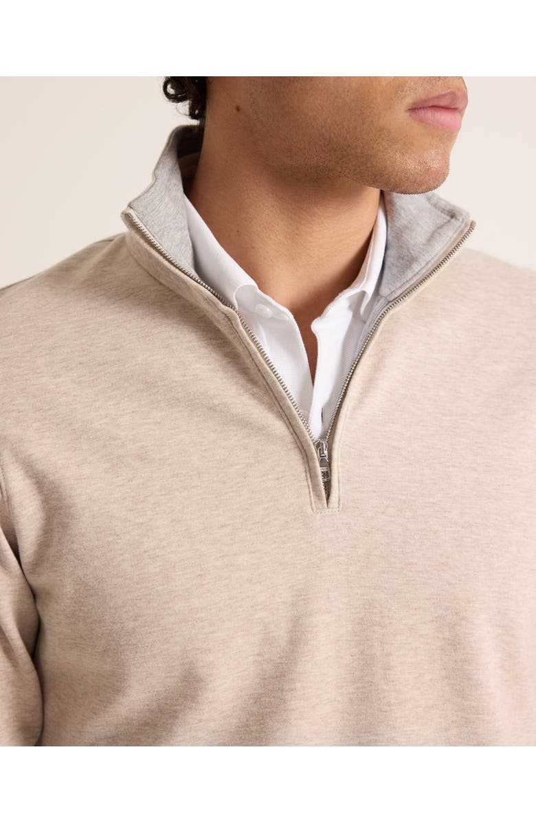 Orlebar Brown Isar Cashmere Classic Fit Cashmere Blend Half Zip, Alternate, color, Biscuit Melange
