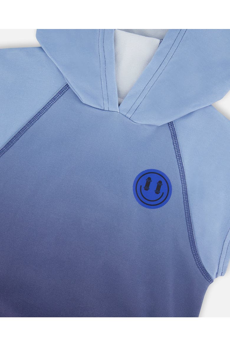 Sleeveless Gradient Hooded Top and Shorts Set, Alternate, color, Blue Gradient