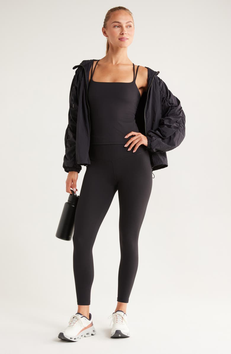 Zella So Soft Strappy Camisole, Alternate, color, Black