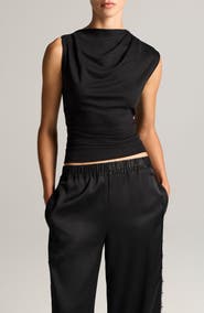 Vince Cowl Neck Sleeveless Pima Cotton Top