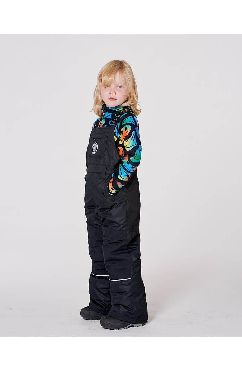 Deux par Deux Kids Gender Inclusive Solid Play Overall Snow Bib, Main, color, Black
