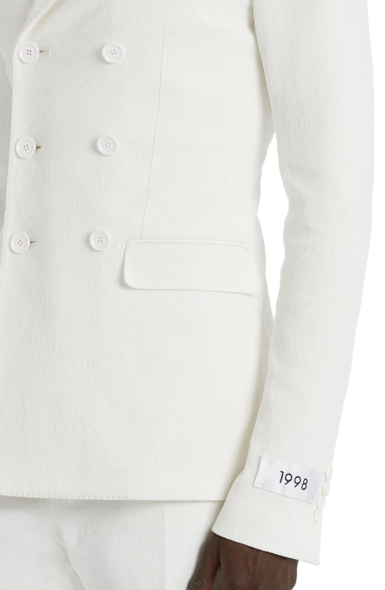 Dolce&Gabbana Crinkle Texture Double Breasted Stretch Cotton Blend Sport Coat, Alternate, color, 