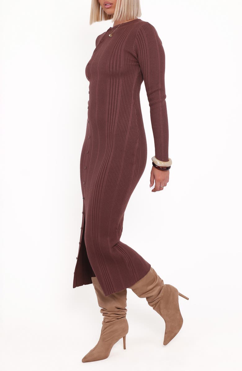 Petal & Pup Valia Long Sleeve Sweater Dress, Alternate, color, Espresso