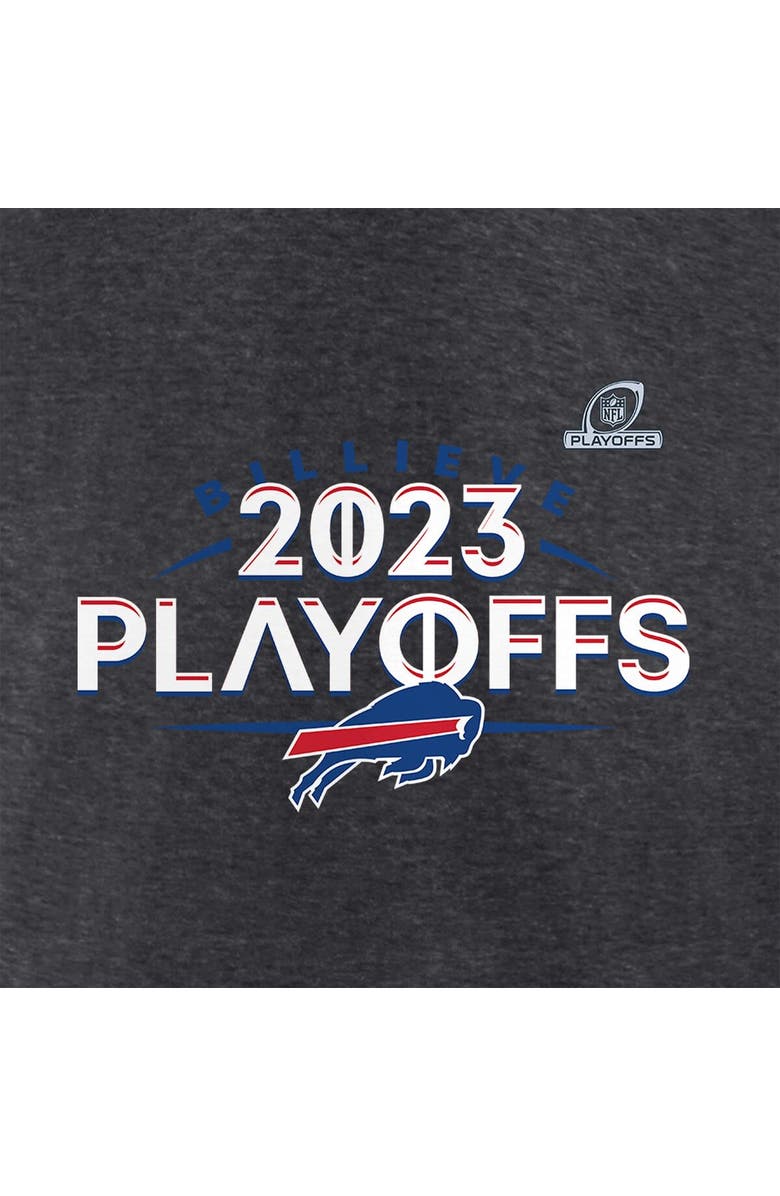 FANATICS Men's Fanatics Branded Heather Charcoal Buffalo Bills 2023 NFL Playoffs T-Shirt, Alternate, color, 