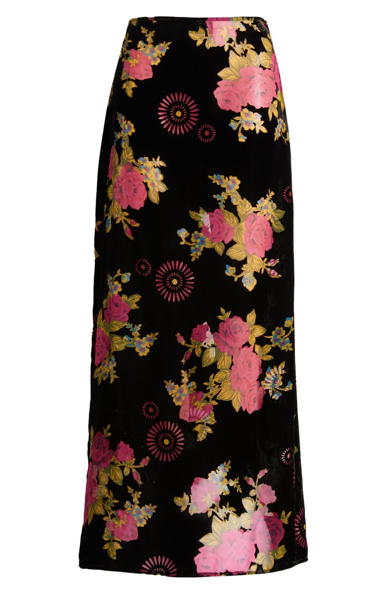 NASTY GAL Floral Devore Maxi Skirt, Alternate, color, Pink