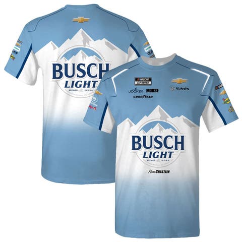 Men's Trackhouse Racing Team Collection  Light Blue Ross Chastain Busch Light Uniform T-Shirt