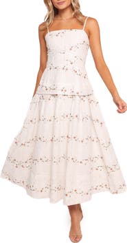 Petal & Pup Eleanora Floral Embroidered Midi Dress