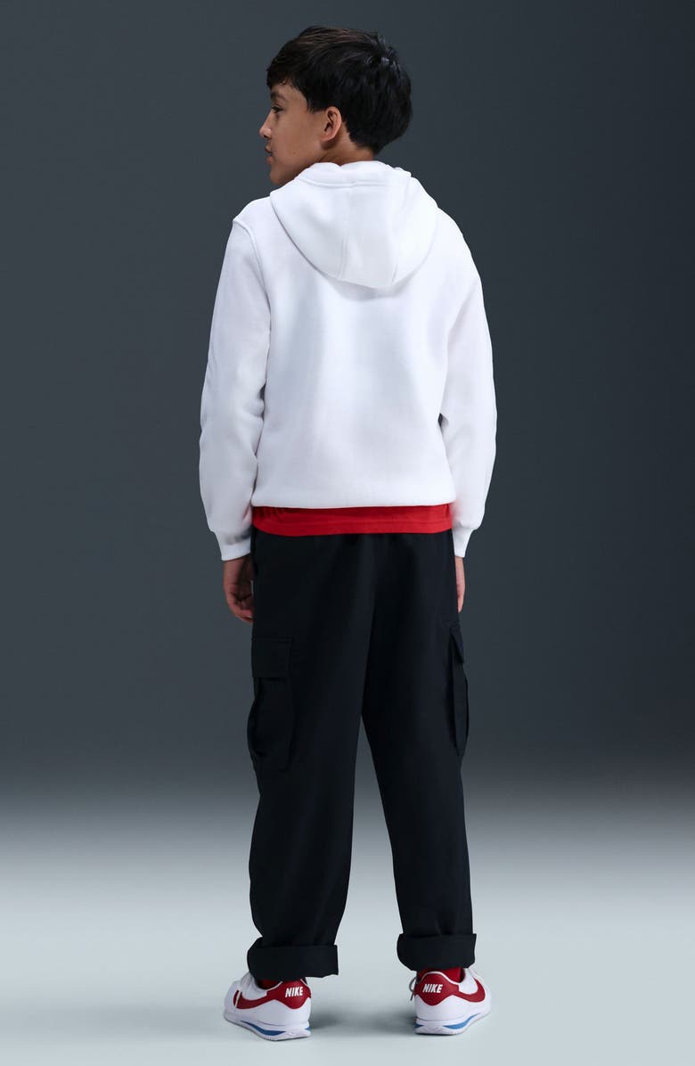 Nike Kids' Sportswear Club Hoodie, Alternate, color, White/ Black/ University Red
