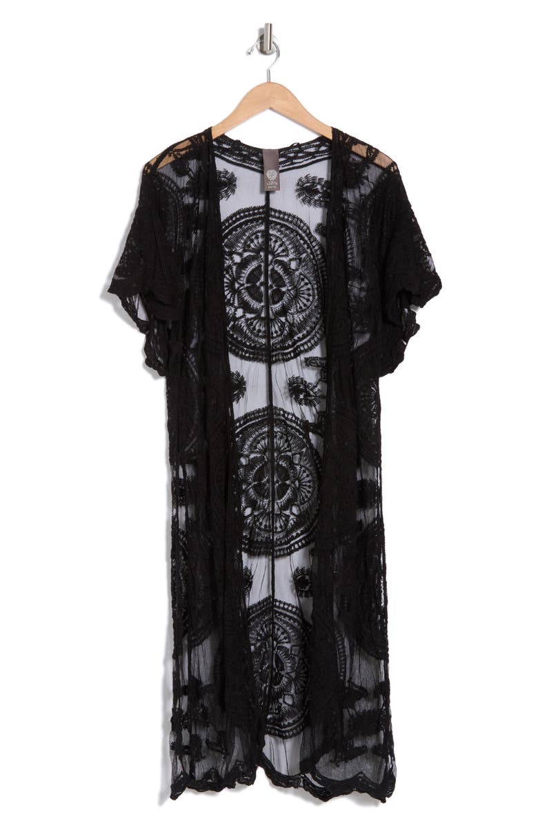 Vince Camuto Scallop Lace Medallion Duster, Alternate, color, 