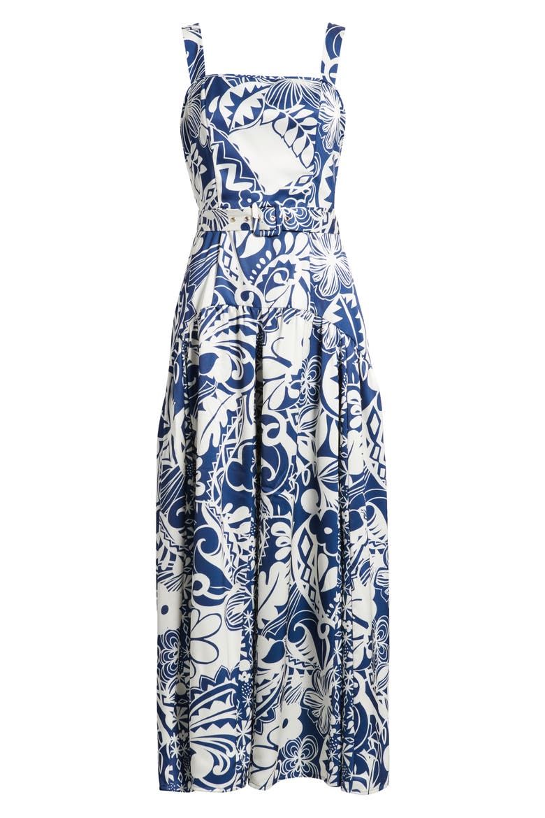 Nenette Floral Maxi Dress, Alternate, color, NAVY