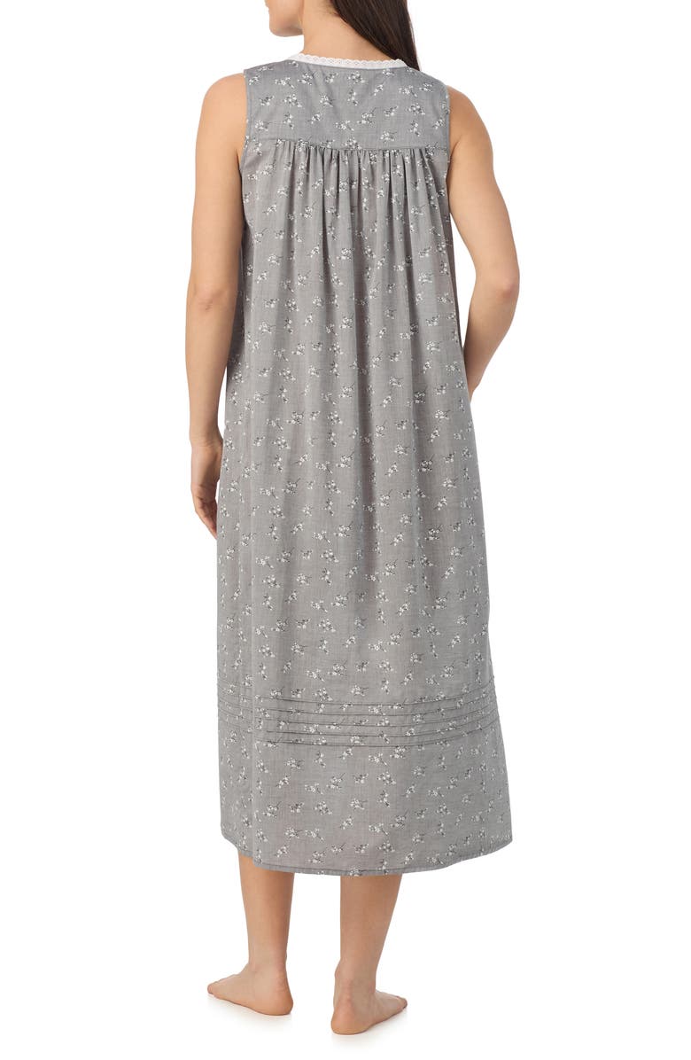 Eileen West Sleeveless Cotton Ballet Nightgown, Alternate, color, Coal/ Floral