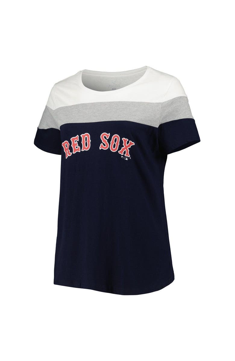 PROFILE Women's Navy/Heather Gray Boston Red Sox Plus Size Colorblock T-Shirt, Alternate, color, 