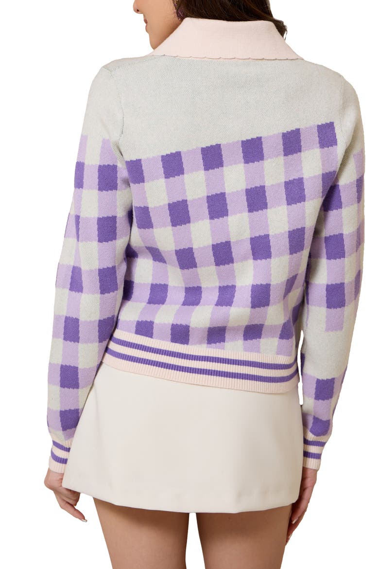 Vineyard Gingham Knit Cardigan, Alternate, color, IVORY MULTI