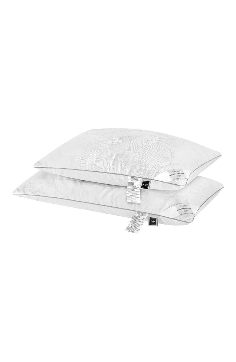 Togas Viento camel wool silk pillow, Alternate, color, White