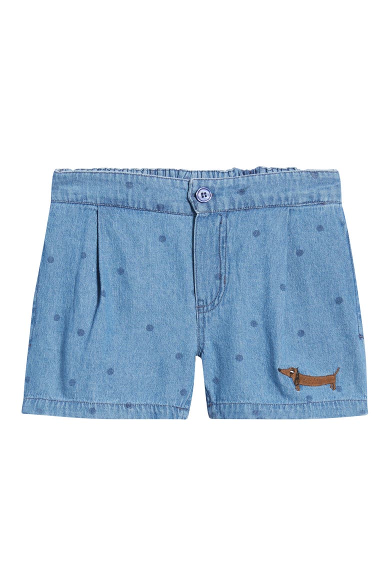 Kids' Dot Denim Shorts, Main, color, BLUE